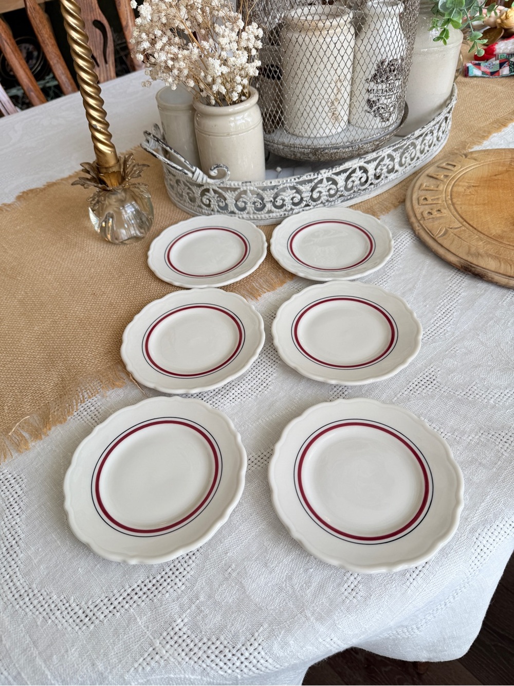 6 1950's Restaurant Bread and Butter Plates made in USA - Picture 9 of 13